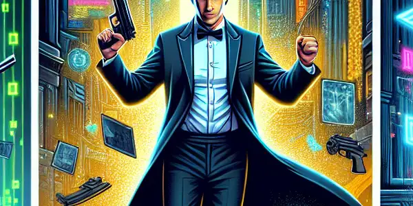 A vibrant collage showcasing iconic scenes of Keanu Reeves from "The Matrix," "John Wick," and "Bill & Ted."