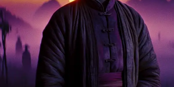 A young mute woman stands alone on a dusty path, expressing sorrow and hidden desire in a rural dusk landscape.